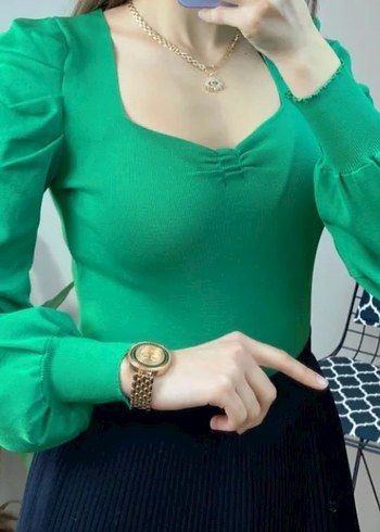 Beyaz Kadın Kürklü Modern Klasik Kazak - Görsel 3