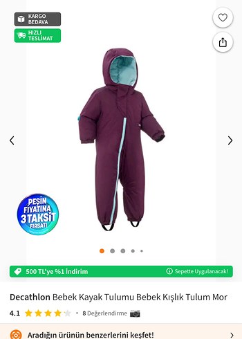 Decathlon Bebek KAR Tulumu - Görsel 5