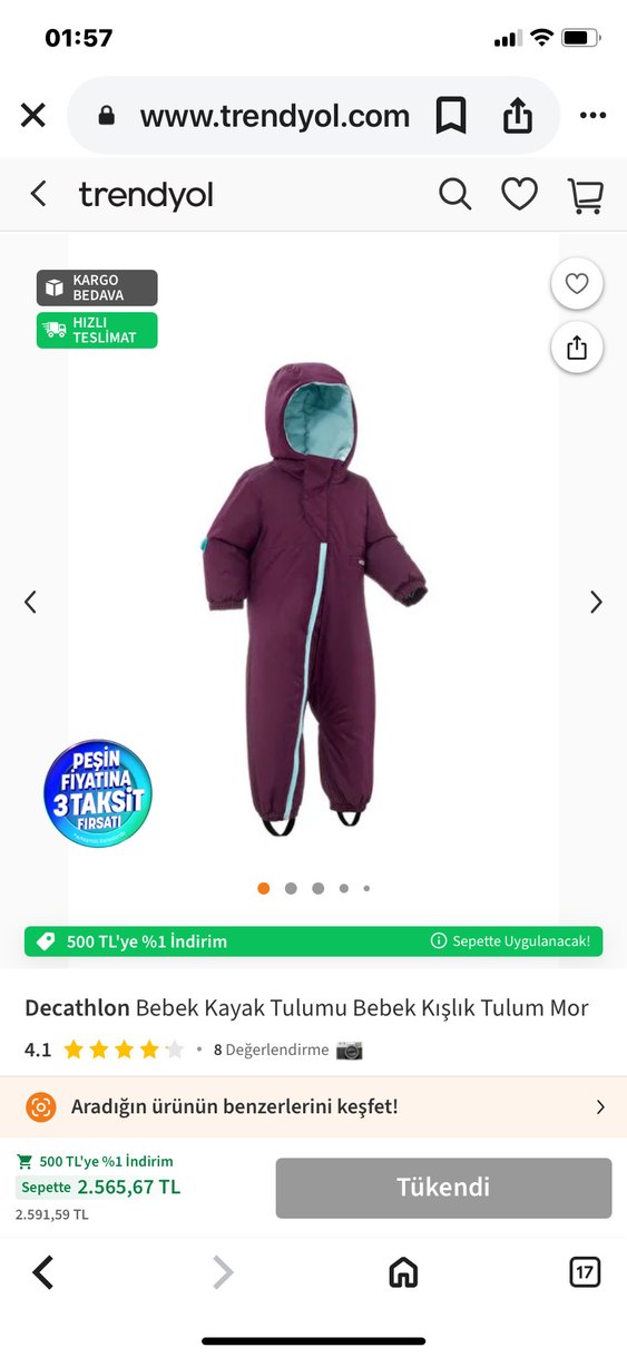 Decathlon Bebek KAR Tulumu - Görsel 5