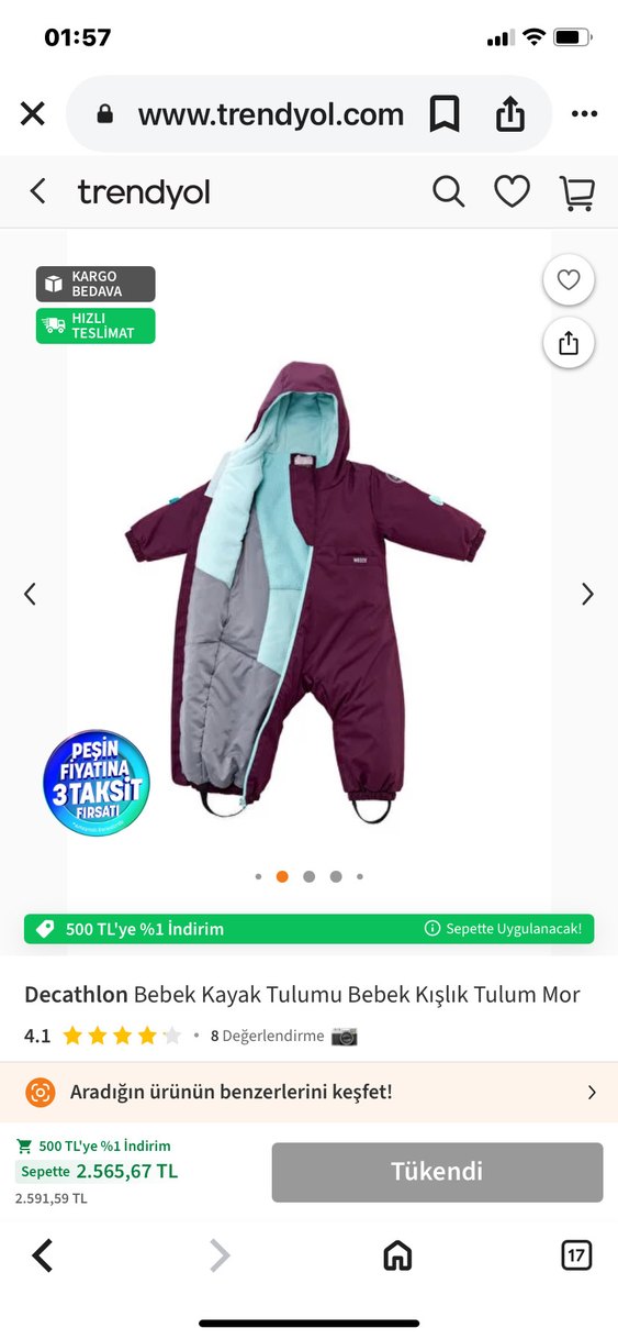 Decathlon Bebek KAR Tulumu - Görsel 4