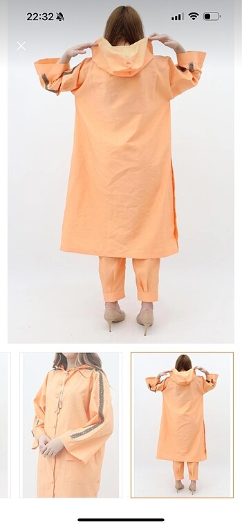 İkili kapşonlu tesettüre uygun şık takım - Görsel 4