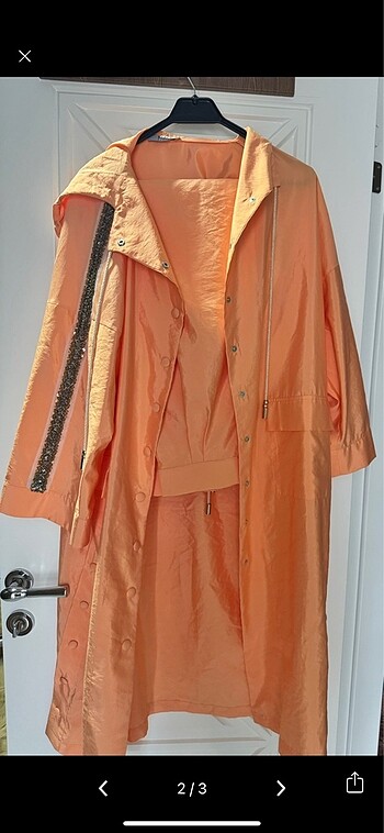 İkili kapşonlu tesettüre uygun şık takım - Görsel 5