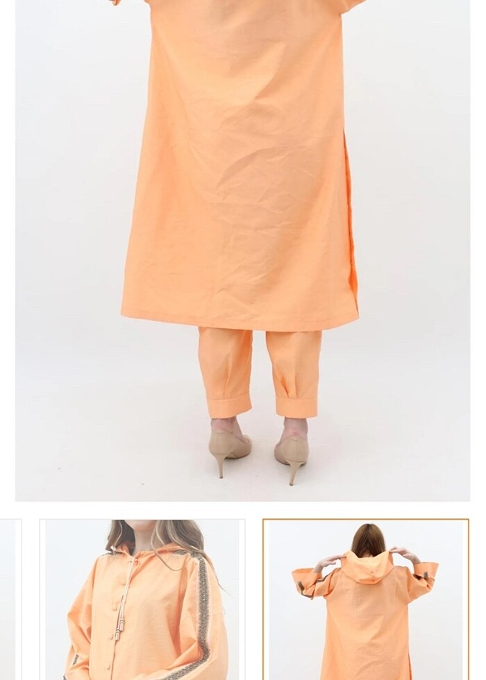 İkili kapşonlu tesettüre uygun şık takım - Görsel 4