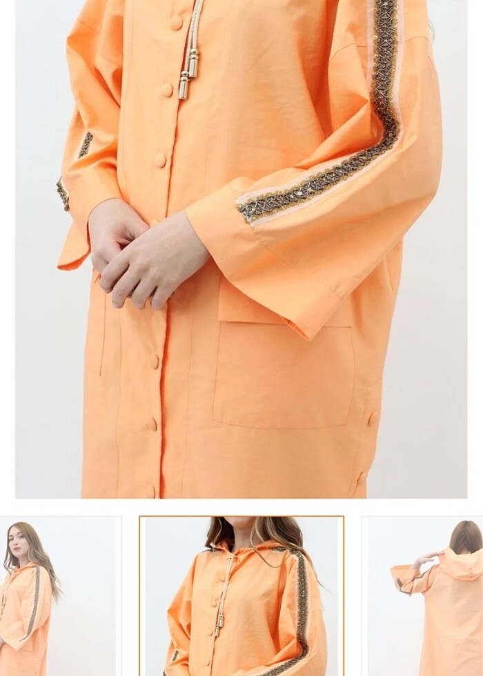 İkili kapşonlu tesettüre uygun şık takım - Görsel 2