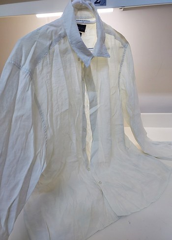 Sarımtrak keten kadın Gömlek Düğmeli Yakalı - Görsel 3