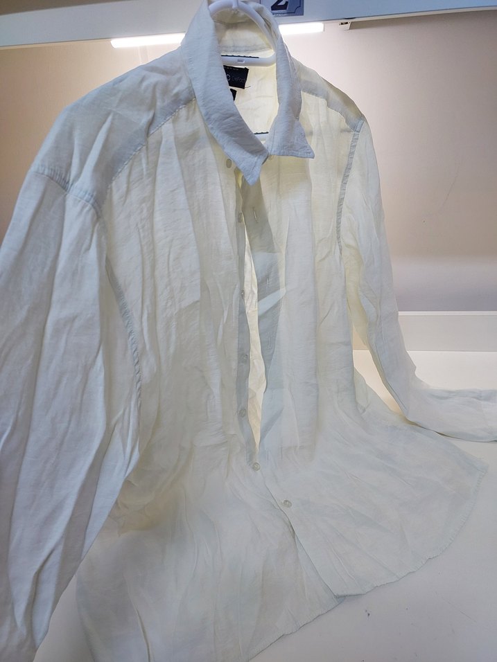 Sarımtrak keten kadın Gömlek Düğmeli Yakalı - Görsel 3