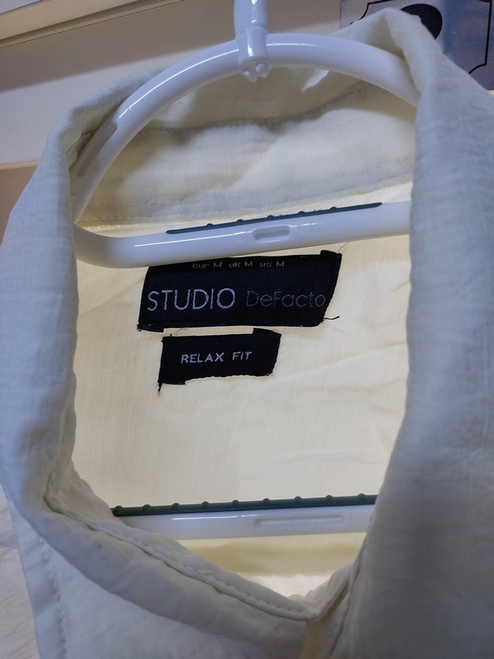 Sarımtrak keten kadın Gömlek Düğmeli Yakalı - Görsel 4