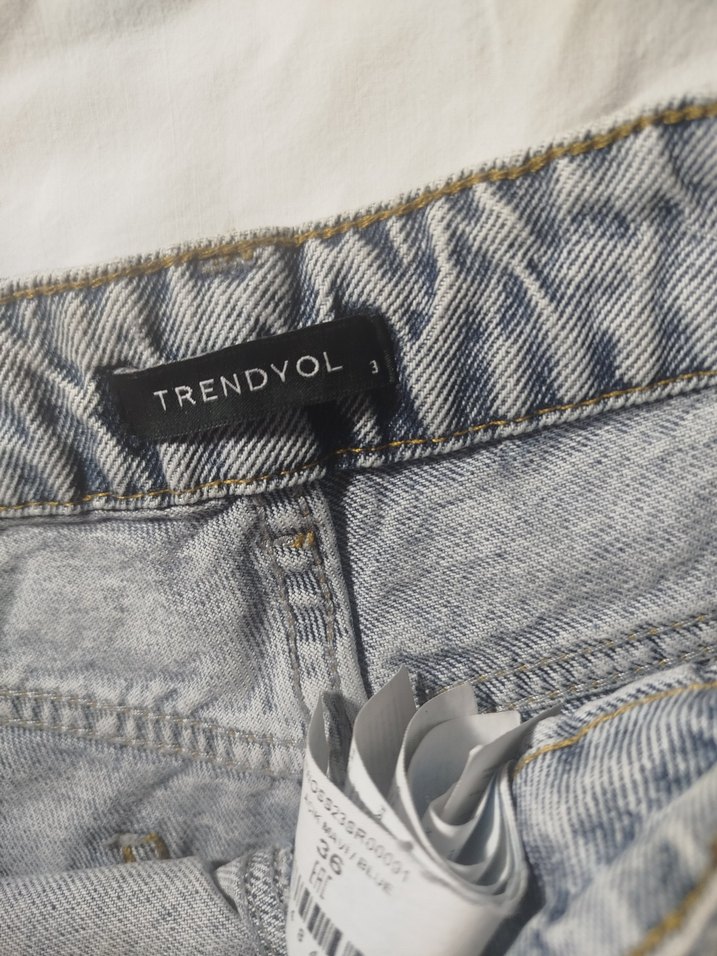 Gri kot Şort etek - Görsel 5