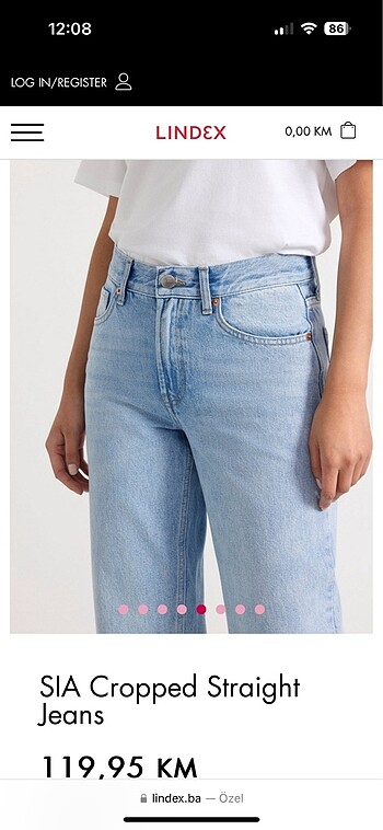 38 Beden mavi Renk Lindex Cropped Denim