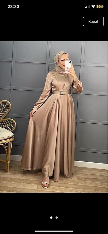 Saten Gold abiye