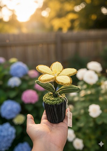 Sarı Renkli Peluş Çiçek - Görsel 3