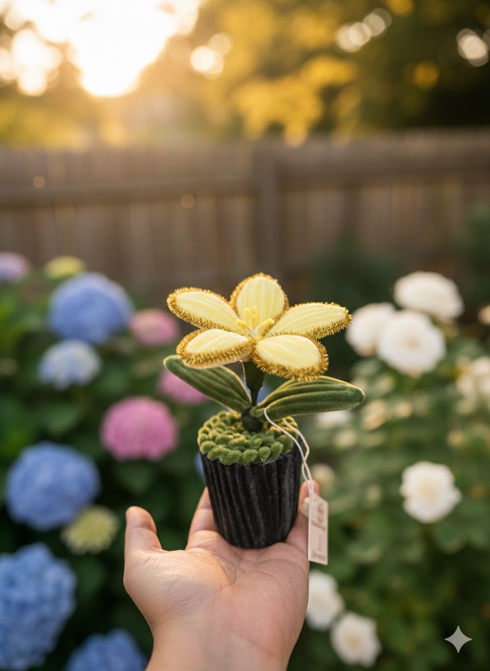 Sarı Renkli Peluş Çiçek - Görsel 3