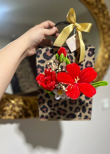 Kadın Leopar Desenli çiçekli Çanta - Görsel 3