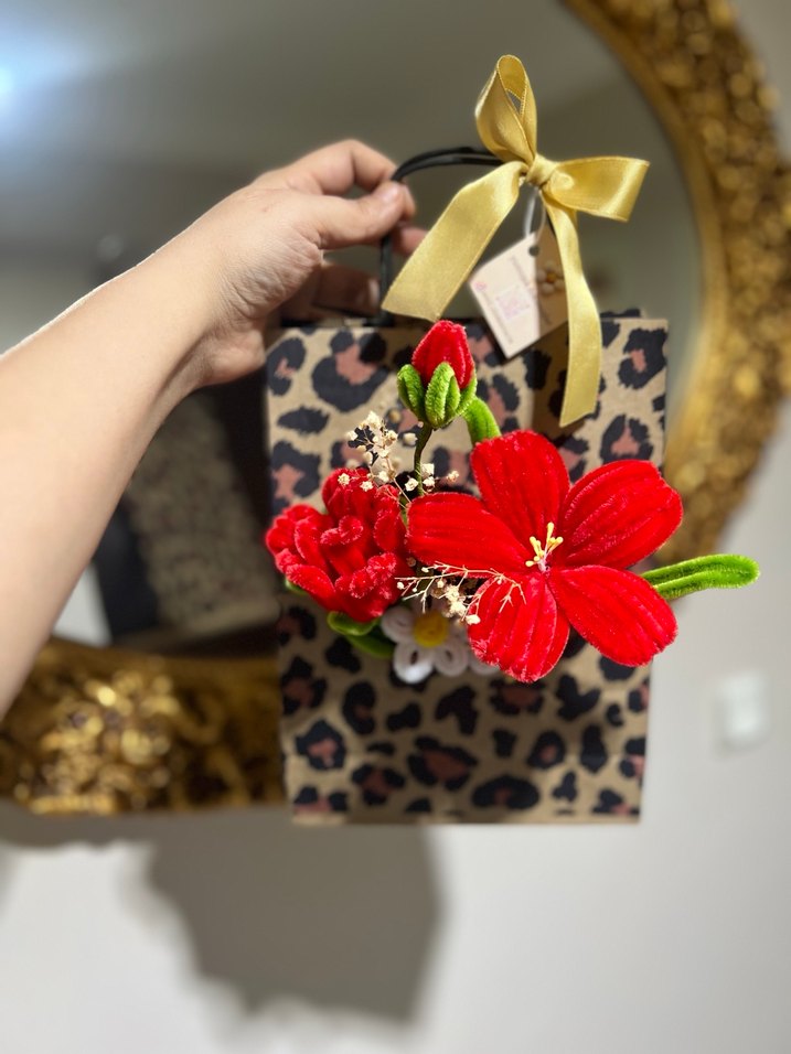 Kadın Leopar Desenli çiçekli Çanta - Görsel 3