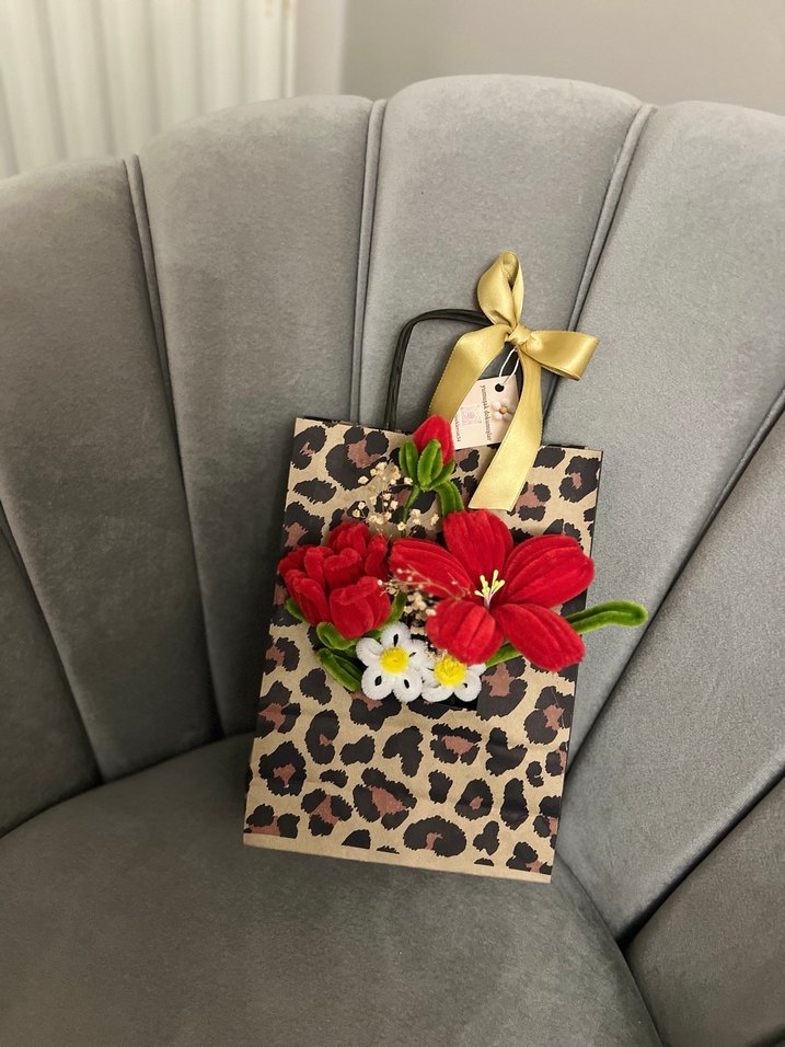 Kadın Leopar Desenli çiçekli Çanta - Görsel 4
