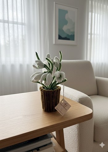 Kardelen saksı çiçek (el emeği) - Görsel 3