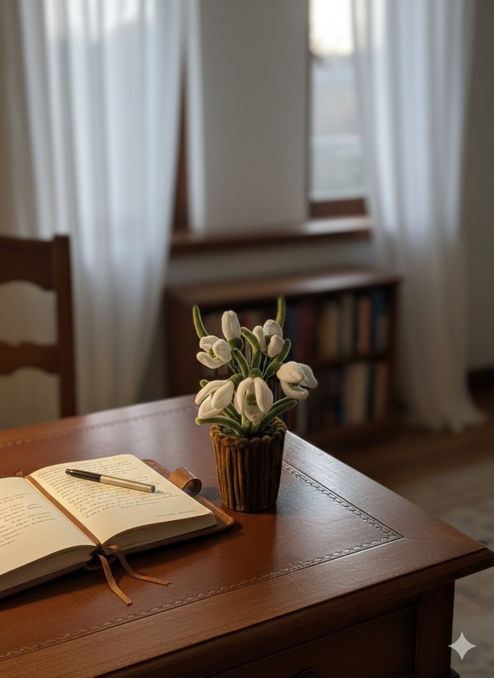 Kardelen saksı çiçek (el emeği) - Görsel 2