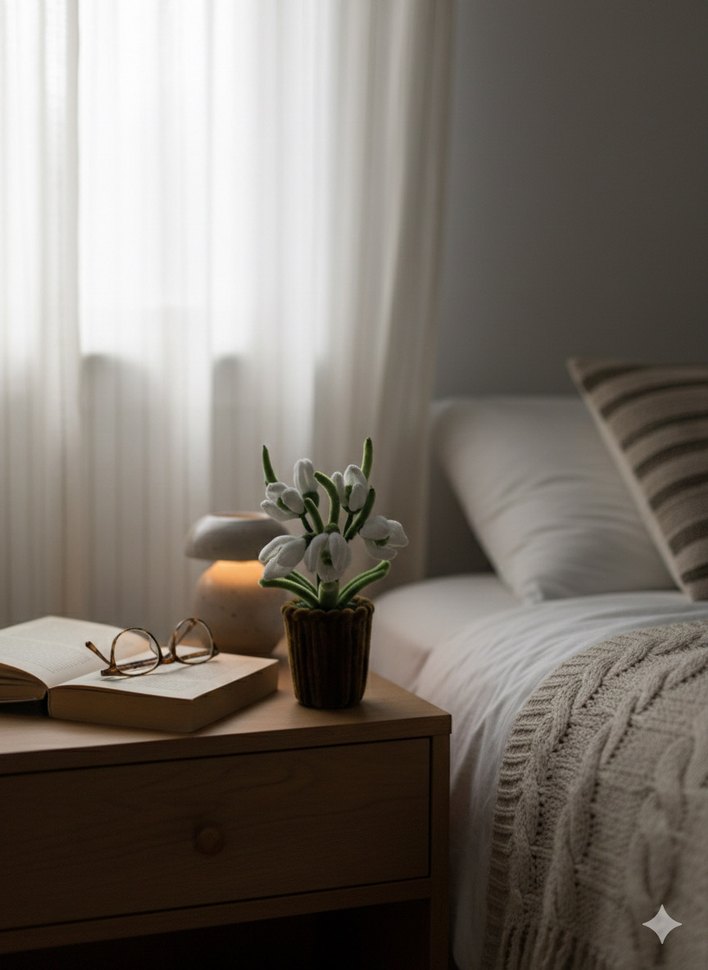 Kardelen saksı çiçek (el emeği) - Görsel 4