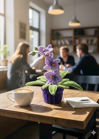 Dekoratif el yapımı orkide çiçek - Görsel 3