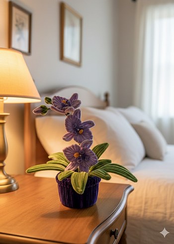 Dekoratif el yapımı orkide çiçek - Görsel 2