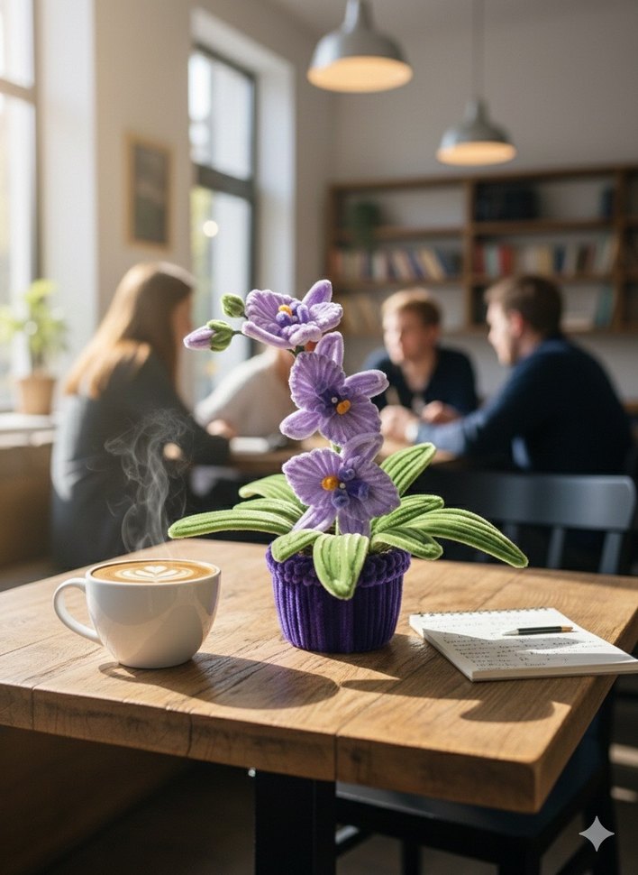 Dekoratif el yapımı orkide çiçek - Görsel 3