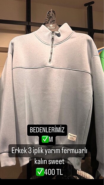 Erkek 3 iplik sweat