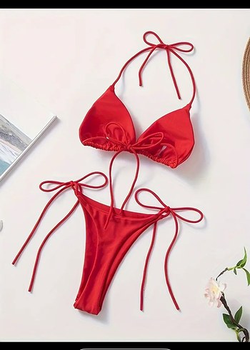 Kırmızı İpli Kadın Bikini Takımı - Görsel 2