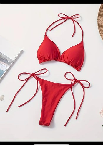 Kırmızı İpli Kadın Bikini Takımı