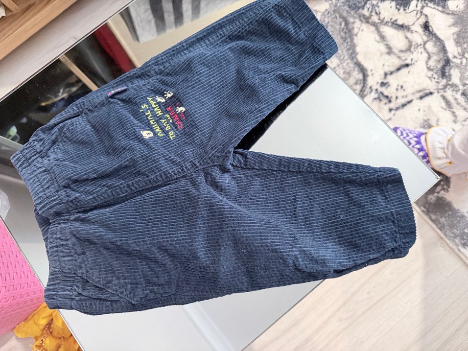 Erkek Çocuk Kahverengi kadife Bol Kesim Pantolon - Görsel 3