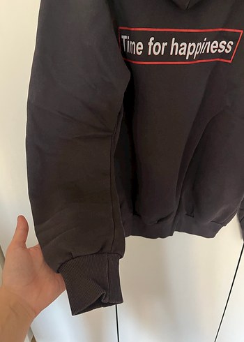 Kadın antrasit renkli Kapüşonlu Sweatshirt - Görsel 4