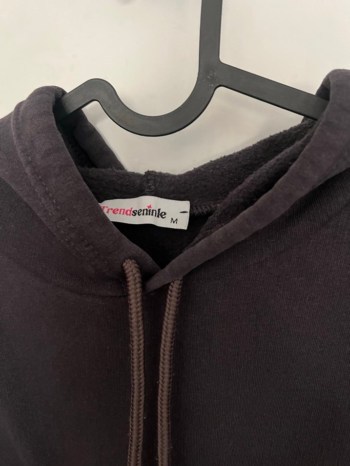 Kadın antrasit renkli Kapüşonlu Sweatshirt - Görsel 2