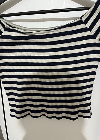 Uzun Kollu Çizgili Kadın Bluz - Görsel 5