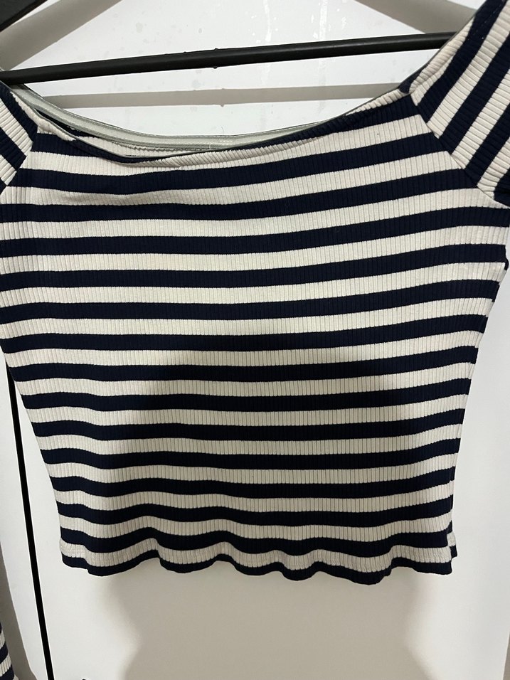 Uzun Kollu Çizgili Kadın Bluz - Görsel 5