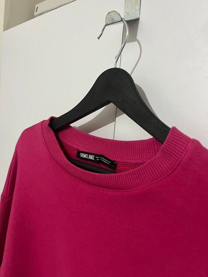 Kadın Pembe Basic Sweatshirt - Görsel 3
