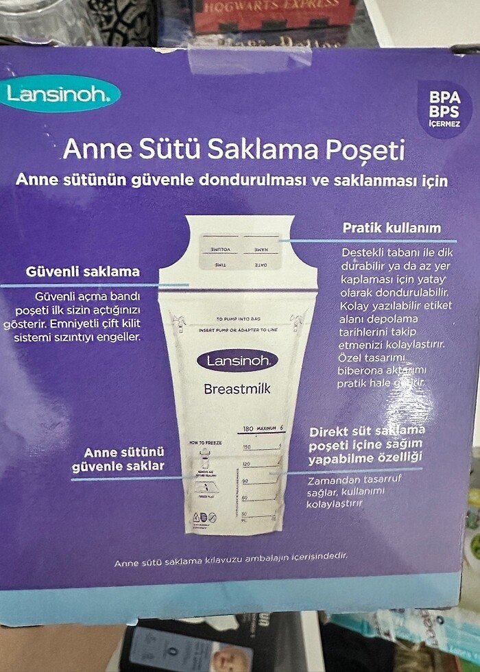 Lansinoh anne sütü saklama poşeti ve kabı - Görsel 2
