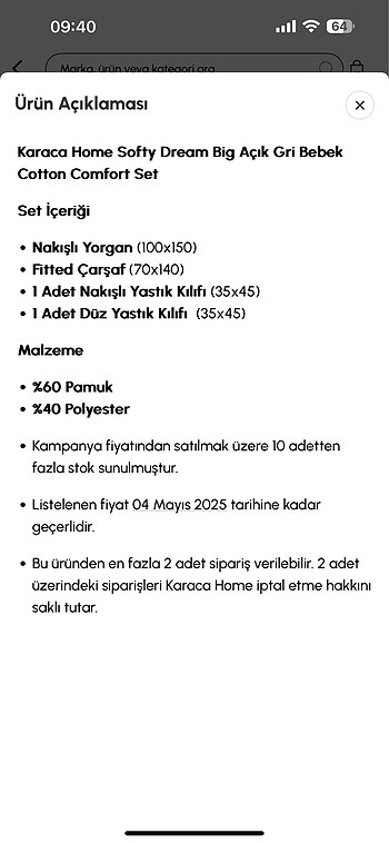 Karaca bebek comfort set - Görsel 6