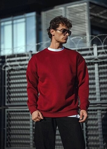 Diğer Üç İplikli Basic Bisiklet Yaka Sweatshirt