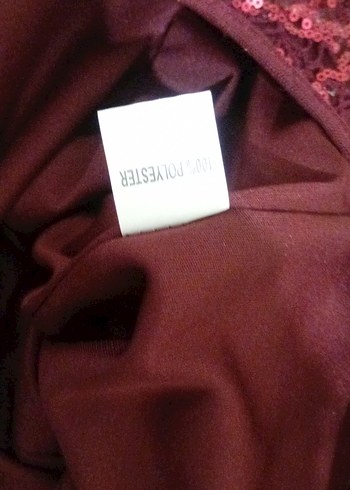 Bordo Uzun payetli Kadın Abiye Elbise - Görsel 6