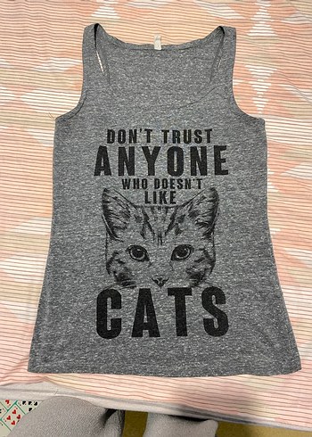 Gri Baskılı Sokak Stili Kedi Atlet - Görsel 2