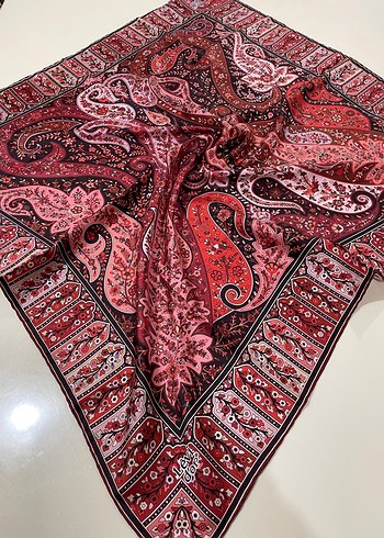 Bordo Bohem Tarzı twillipek eşarp - Görsel 2