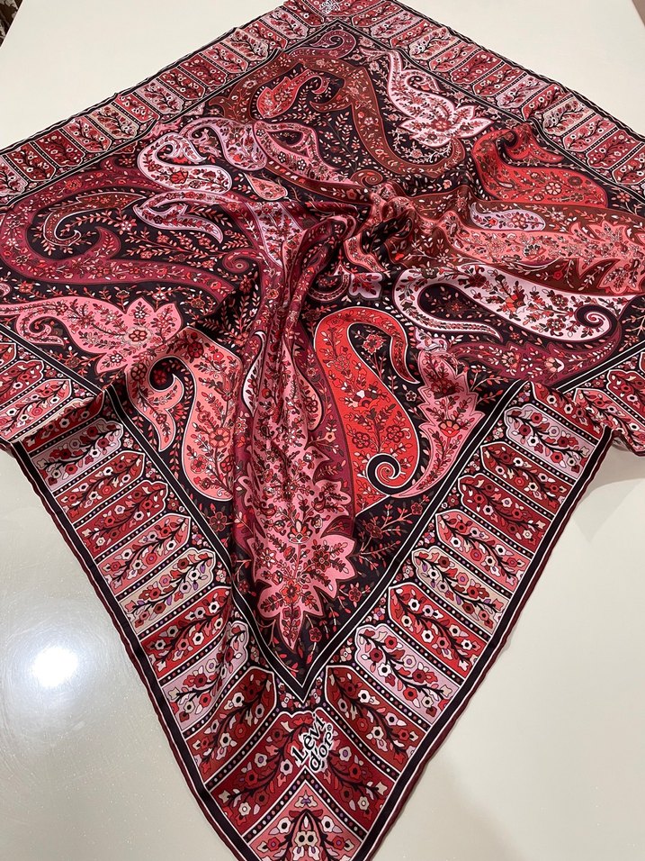 Bordo Bohem Tarzı twillipek eşarp - Görsel 2