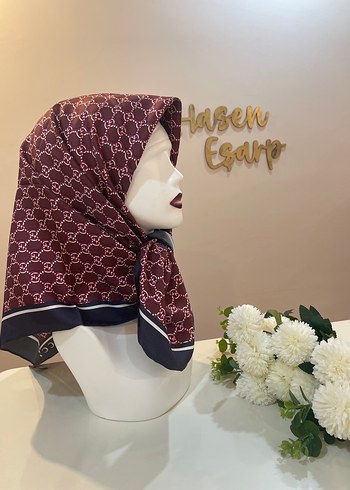 Bordo Drapeli Kadın eşarp - Görsel 2
