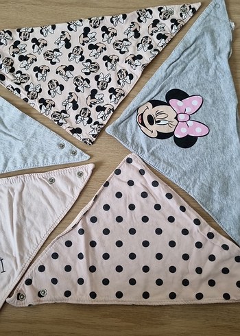 Baskılı Çok Renkli Bebek Önlüğü Seti - Görsel 3