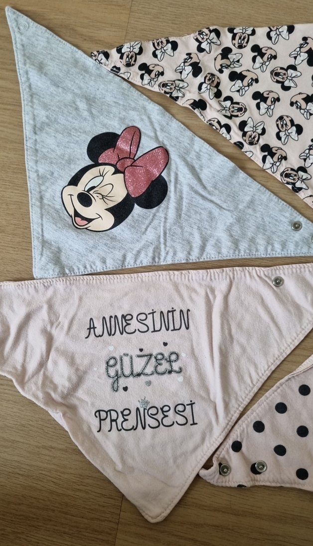 Baskılı Çok Renkli Bebek Önlüğü Seti - Görsel 2