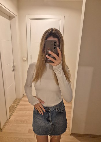 Denim Mini Etek - Görsel 3