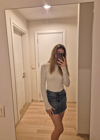 Denim Mini Etek - Görsel 4