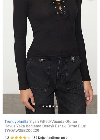 Siyah Trendyolmilla Uzun Kollu bağlama detaylı Bluz - Görsel 11