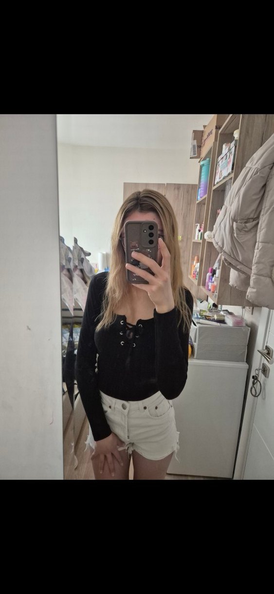 Siyah Trendyolmilla Uzun Kollu bağlama detaylı Bluz - Görsel 3