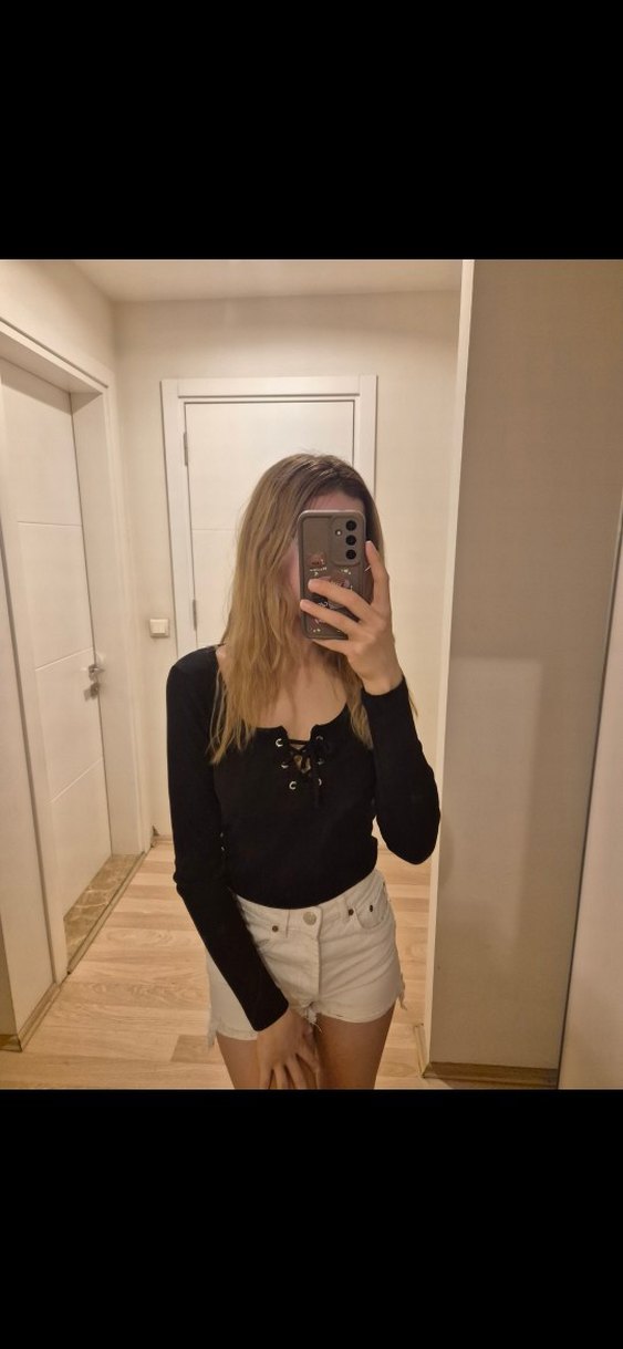 Siyah Trendyolmilla Uzun Kollu bağlama detaylı Bluz - Görsel 5