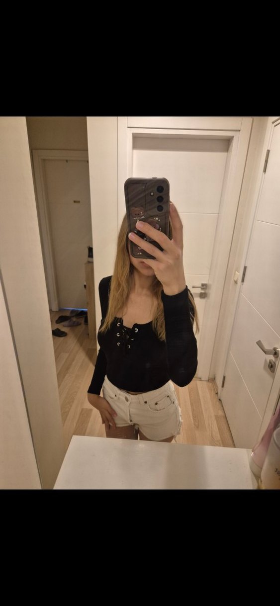 Siyah Trendyolmilla Uzun Kollu bağlama detaylı Bluz - Görsel 2